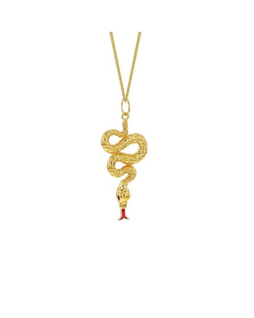 True Rocks Metallic Large Enamel Snake Pendant