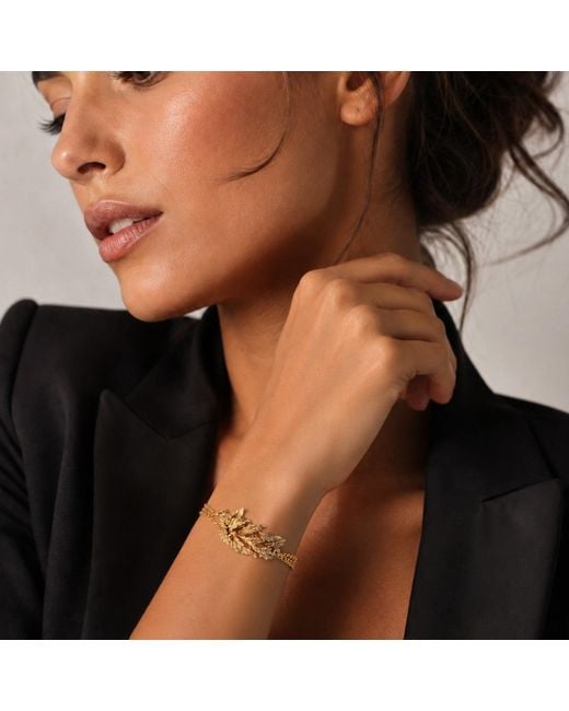 Unaloe Metallic Vermeil Leaf Bracelet Adjustable – Handmade Botanical Jewelry