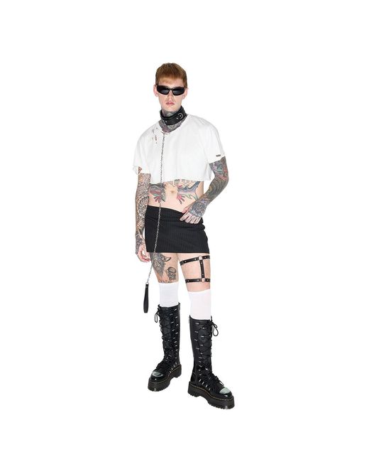 Come on White Joy Division Love Will Tear Us Apart Cropped Tee — Distressed for men