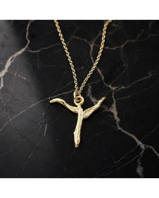 Mother Nature Jewelry Metallic Cross From Acacia, Handmade Leaf Necklace, Twig Pendant
