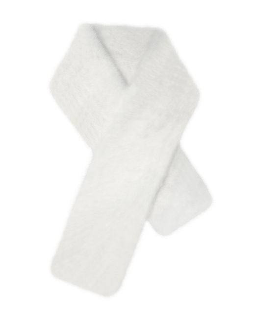 Miss Circle New York White Jazmin Multi-Wear Faux Fur Scarf
