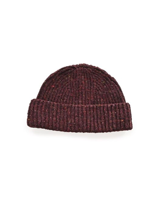 OUBAS Red Donegal Merino Wool Beanie Hat