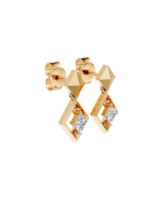 Aya Fine Jewelry Metallic Kite Cut Lab Diamond Geometric Drop Earrings