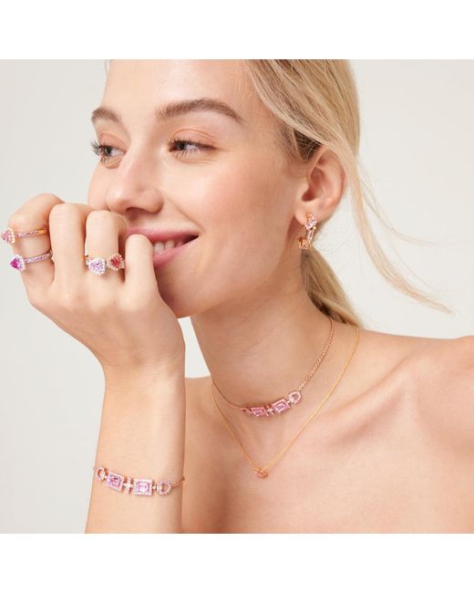 Juvetti Pink Rose Ciceris Rose Necklace Sapphires & Diamonds