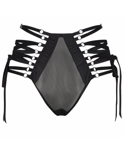 Lunatic Femme Black Boa High-Waisted Panty