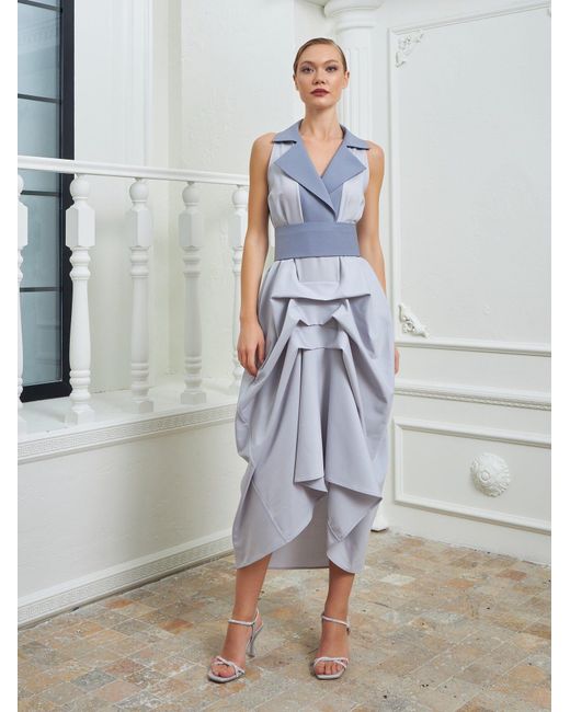 Lumina Eligma Gray The Tuxedo Dress