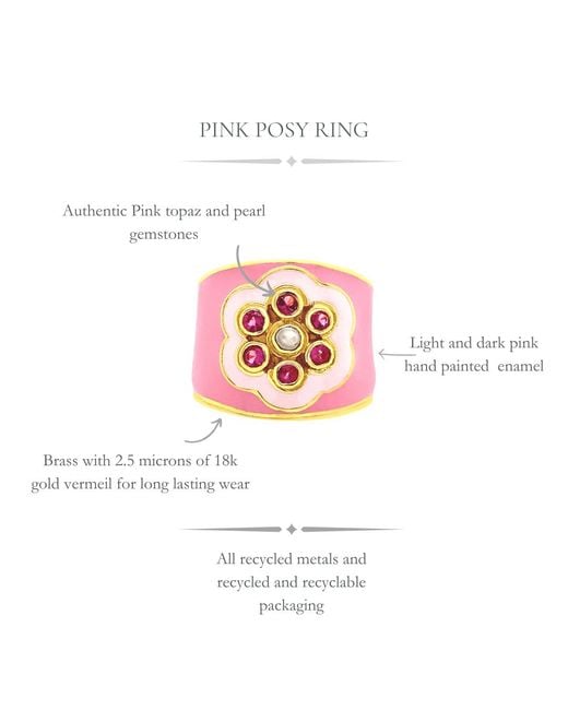 GEM BAZAAR Pink Posy Ring