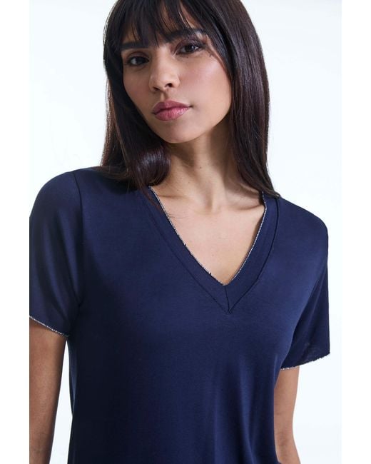 James Lakeland Blue V-Neck T-Shirt
