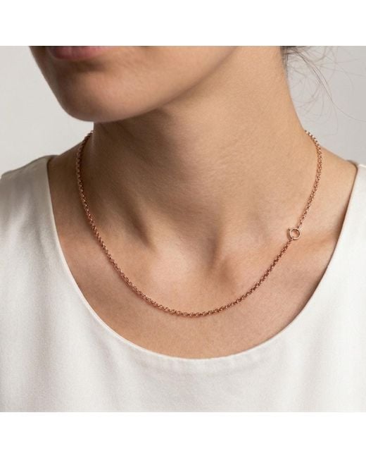 Larisa Beaumont Metallic Belcher Short Chain Necklace – 14K Solid, 45Cm