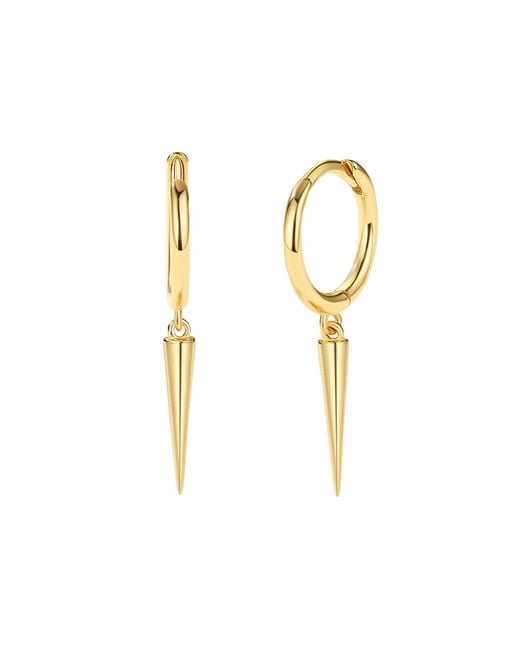 Harfi Metallic Dainty Spike Huggie Small Hoop Plated Earrings
