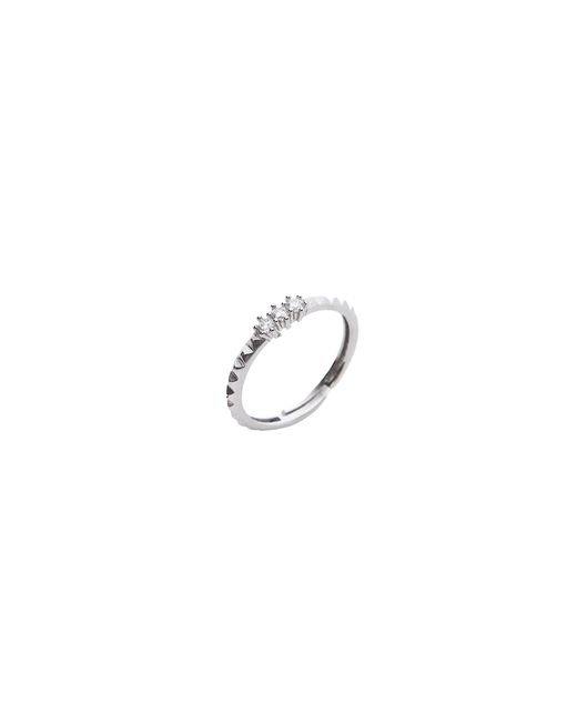 Spero London Metallic Sterling Three Round Gem Stacking Ring