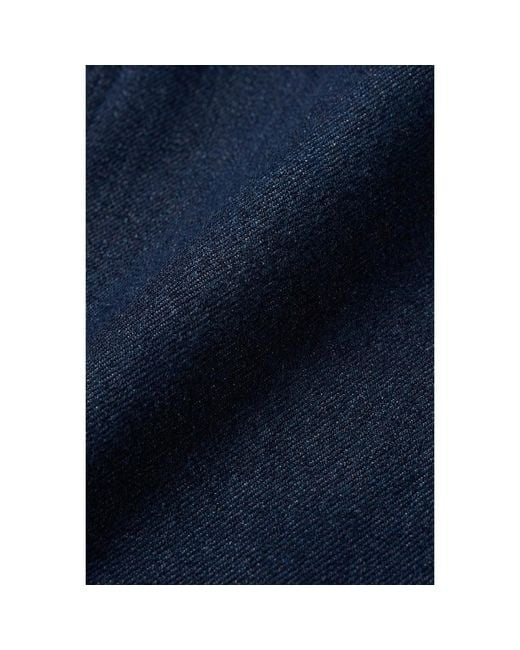Modenaire Blue Collarless Jacket Relaxed Fit Structured Utility for men