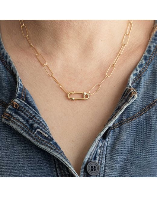 Kris Nations Metallic Safety Pin Chain Necklace