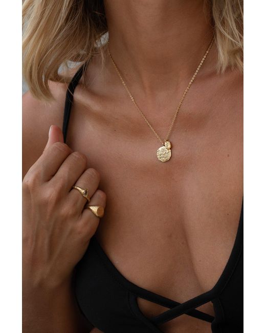 Aaria London White Snake Coin Necklace