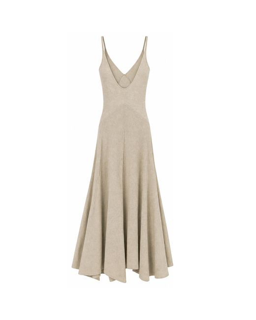 Belsize25 Natural Neutrals Winter Ballet Dress – Cashmere Blend Backless Knit Dress