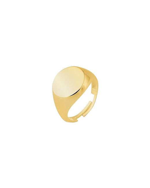 Spero London Metallic Signature Round Sterling Signet Ring