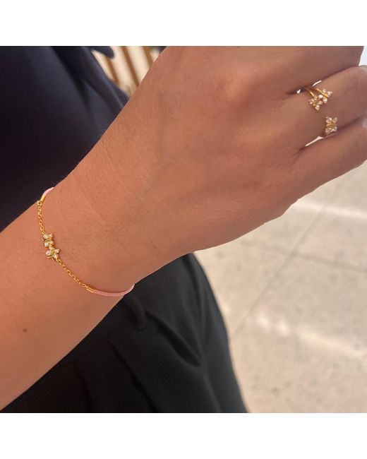 BLOOMTINE | Earth Angel HQ Metallic Enchanting Flutterfly Vermeil Butterfly Silk Cord Thread Bracelet