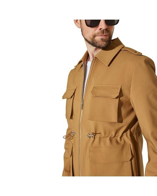 DAVID WEJ Brown Ashford Military Jacket – for men
