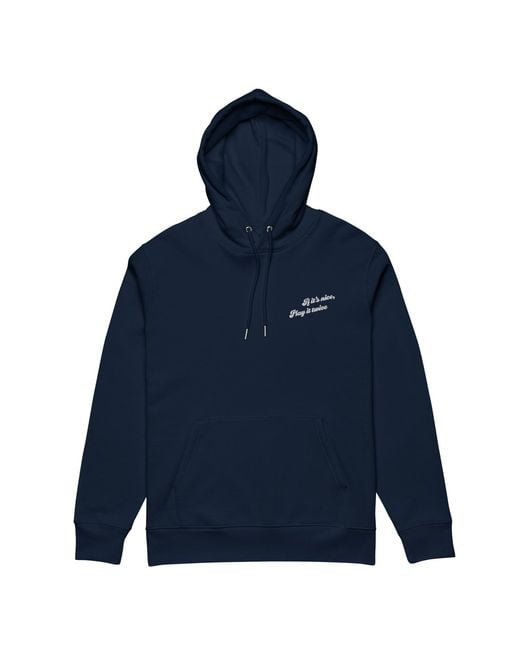 Anchor and Crew Blue If It's Nice Play It Twice Disco! Organic Cotton Embroidered Heavyweight Hoodie