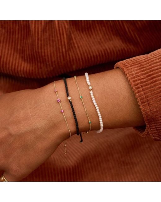 Zohreh Metallic Emerald Station Bracelet 9K