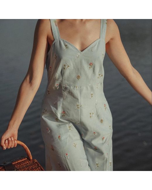 Em & Shi Blue Vintage Oceanarium Jumpsuit