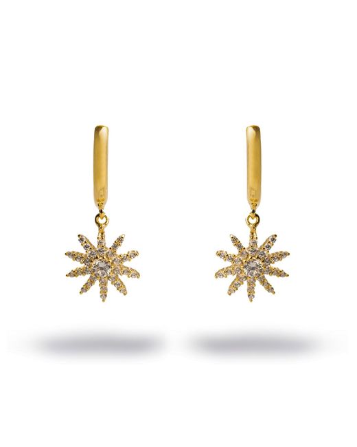 Ebru Jewelry Metallic Minimalist Vermeil & Diamond Sun Earrings
