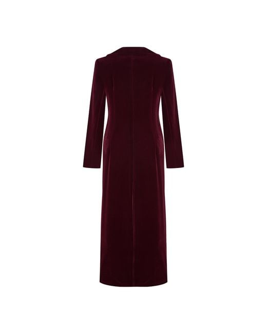 Roqaia Fashion House Red Burgundy Velvet Jacket