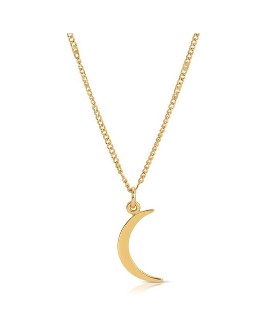 Glamrocks Jewelry Metallic Crescent Moon Necklace