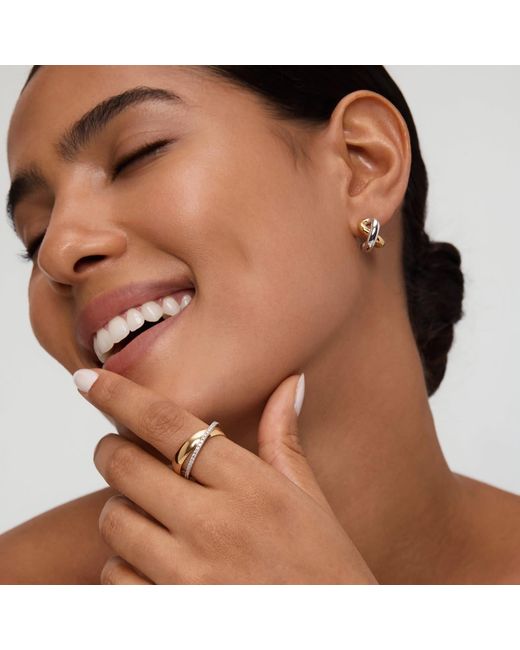 Vanhi Metallic Mia Two-Tone Mixed Metal Hoops