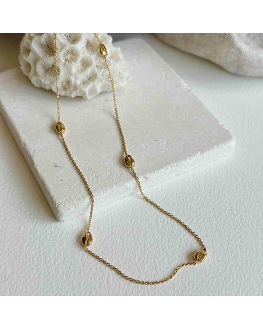 Auree Jewellery Metallic Moka Multi Cowrie Shell Vermeil Necklace