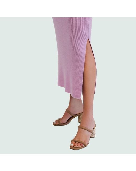 Zenzee Purple Cashmere Midi Knit Skirt