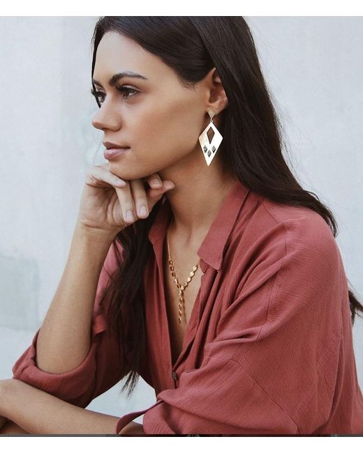 Marcia Moran Metallic Falk Delicated Lariat Necklace With Amazonite Stone