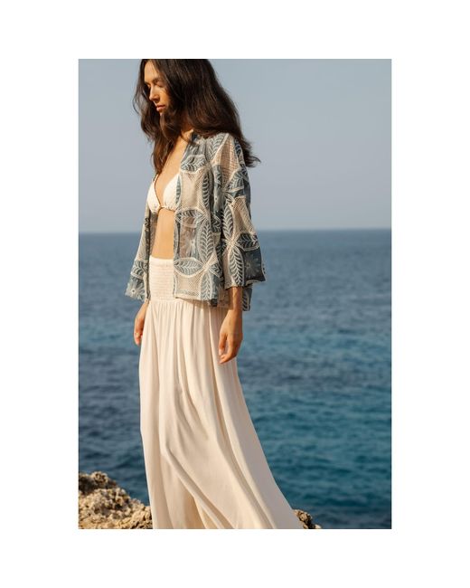 Traffic People White Neutrals Cream Tea Aurora Off- Relaxed Wide Leg Trousers