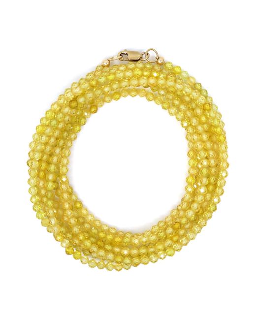 Shar Oke Yellow Cubic Zirconia Beaded Bracelet