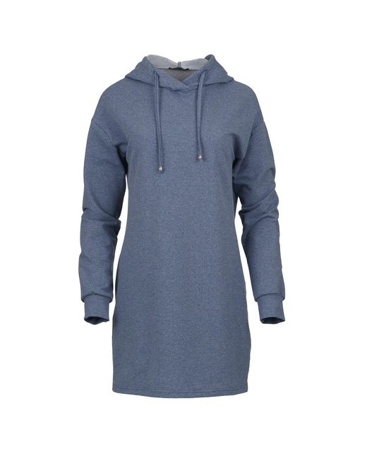 Conquista Blue Melange Hooded Mini Dress