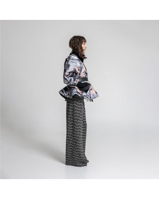 ARTISTA Black Queeny Peach Puffy Printed Jacket