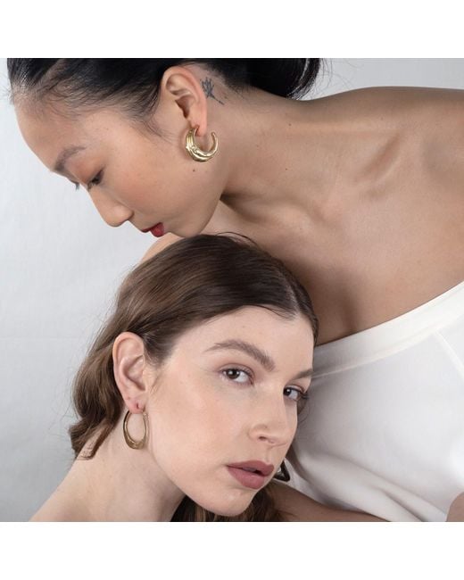 Rare Matters Jewelry Metallic Modern Stacked Hoops Earrings