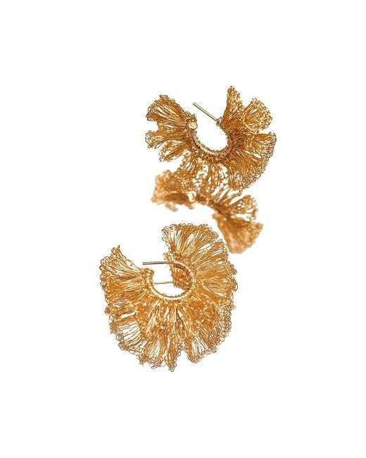 Lavish by Tricia Milaneze Metallic All Rio Hoops Handmade Crochet Earrings