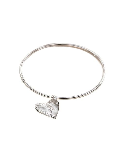 Posh Totty Designs Metallic Fortune Heart Charm Bangle
