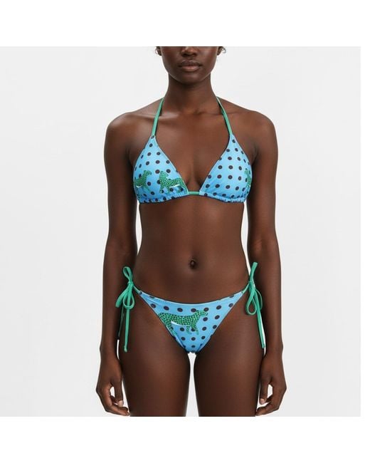Jessie Zhao New York Green Verdant Wild Reversible Tie Side Bottom
