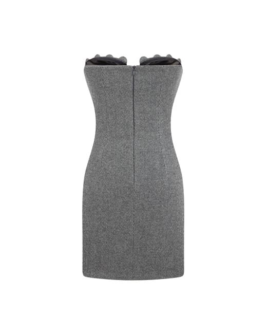 Nocturne Gray Strapless Mini Dress
