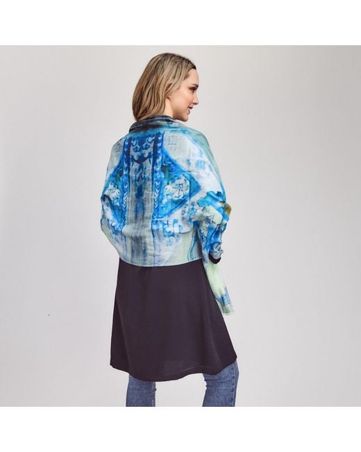 Saniya Khan Blue Themes Of Antiquity Scarf