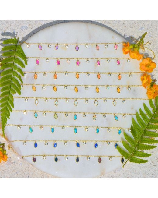 KAMARIA Metallic Drops Of Spring Opal Necklace