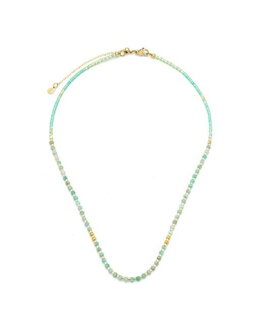 KAMARIA Metallic Lumira Mini Gemstone Necklace With Miyuki Beads
