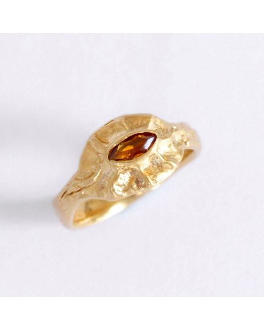 ASSUWA Metallic Eye Of Ra Citrine Ring