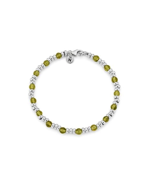 Nellou Jewellery Metallic Gem Birthstone Bracelet August Peridot Sterling