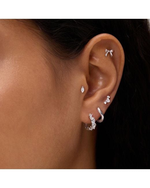 Vanhi White Marquise Threadless Flat Back Titanium Cartilage Stud