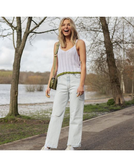 Cara & The Sky White Jodie Ribbed Knitted Cami Vest