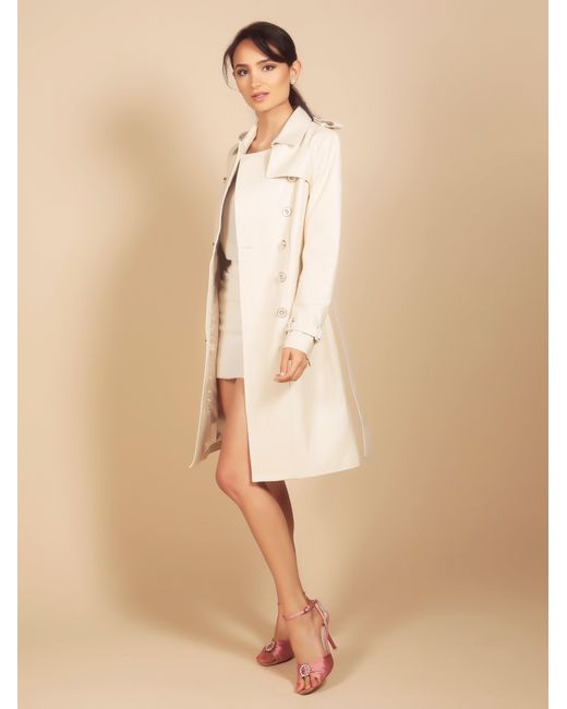 Santinni Natural Neutrals 'Belle Du Jour' 100% Leather Trench Coat