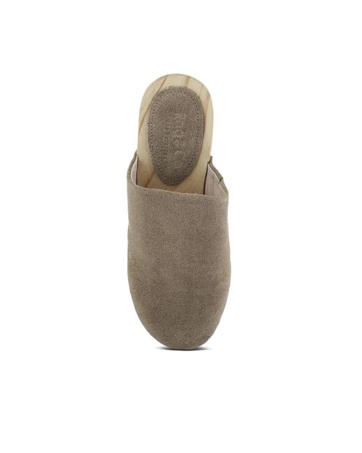 Rag & Co Natural Darcie Suede Clogs